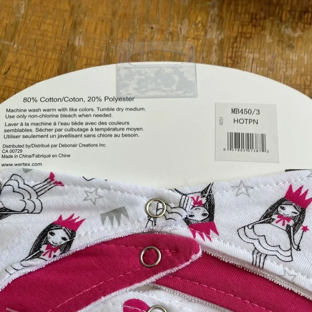 MY BABY BOUTIQUE Princess Bib Set - Pink and White